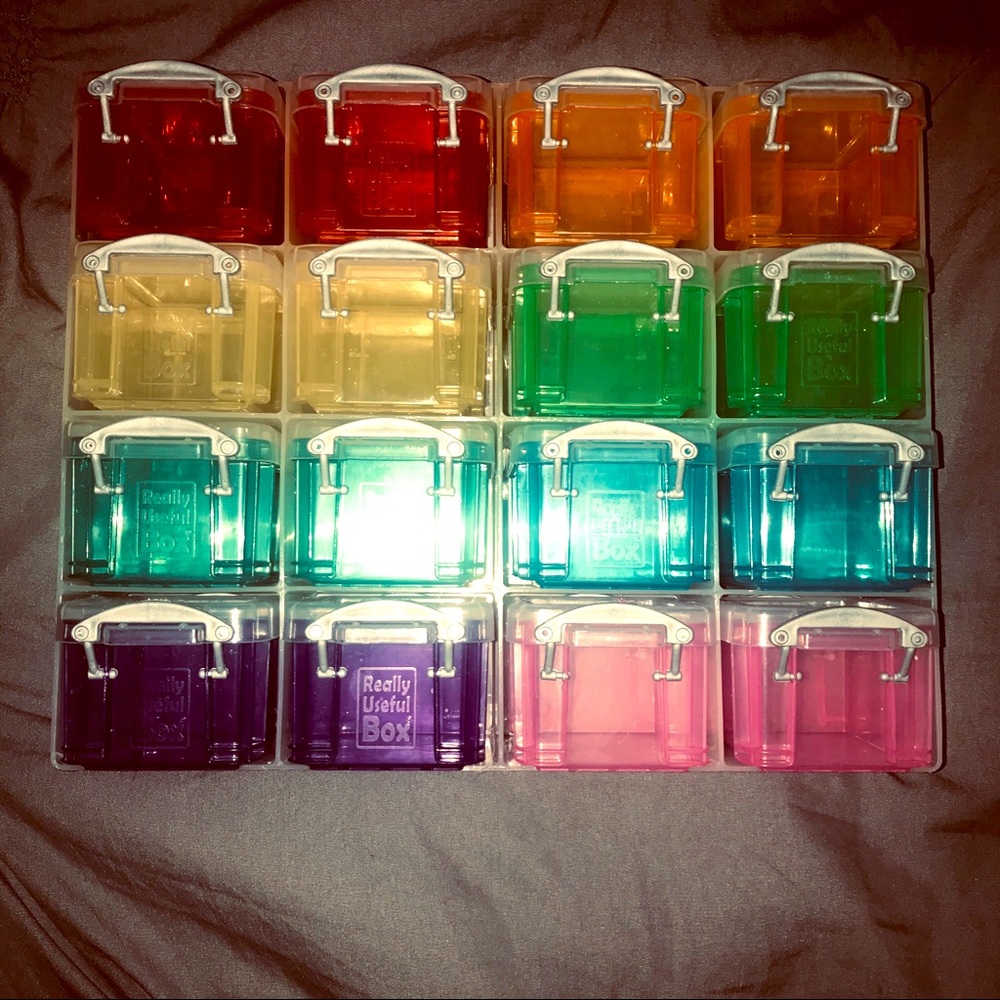 Rainbow mini storage bins